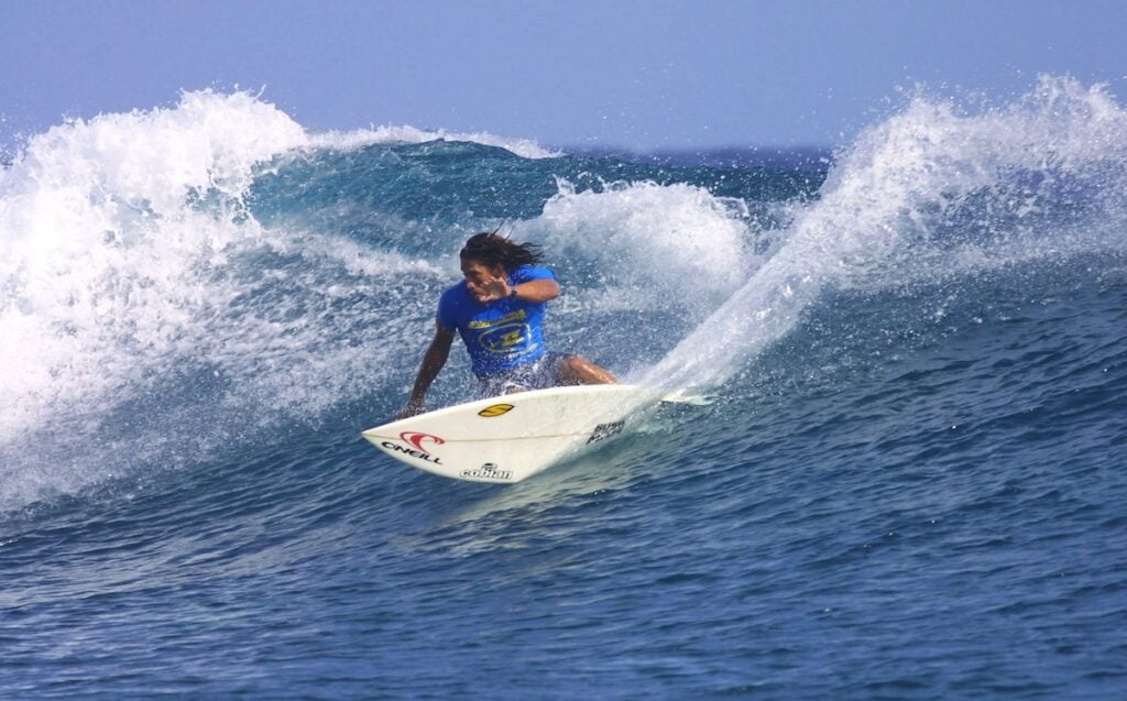 Tamayo Perry surfing