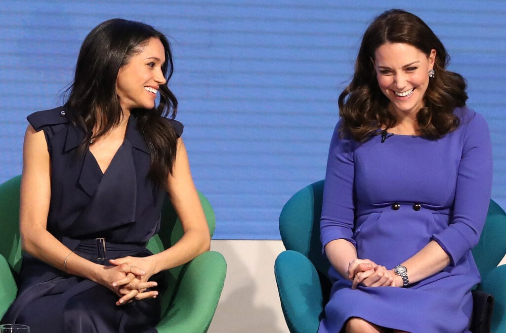 Prince Harry Meghan Markle and Britain's Catherine, Duchess of Cambridge attend the first annual Royal Foundation Forum on February 28, 2018 in London. 