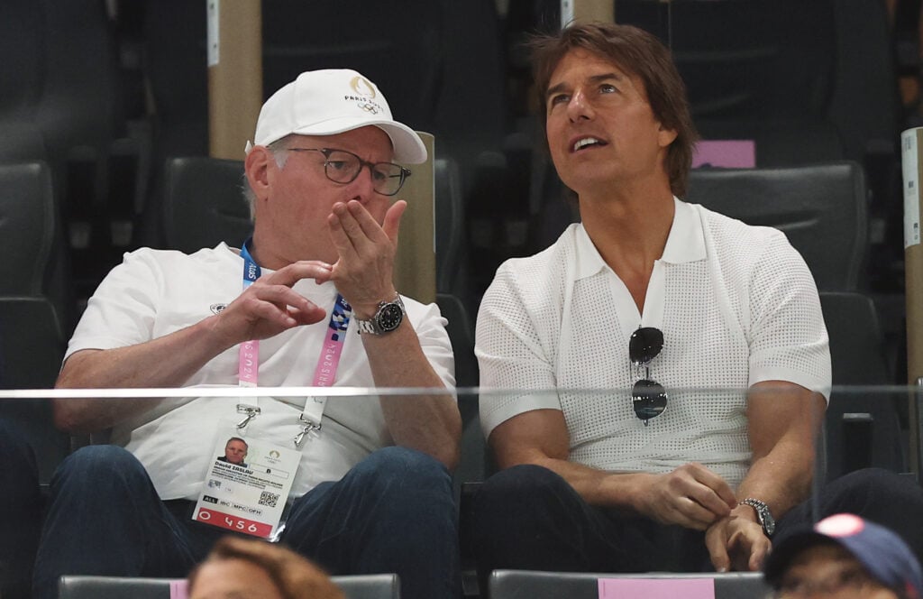 Tom Cruise and David Zaslav at the 2024 Olympics.