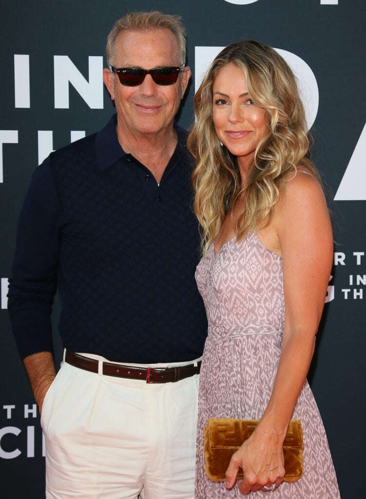 Kevin Costner and Christine Baumgartner on August 1, 2019.