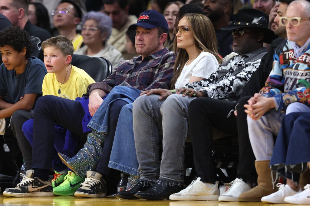 Ben Affleck and Jennifer Lopez  at a sports game in March of 2024.