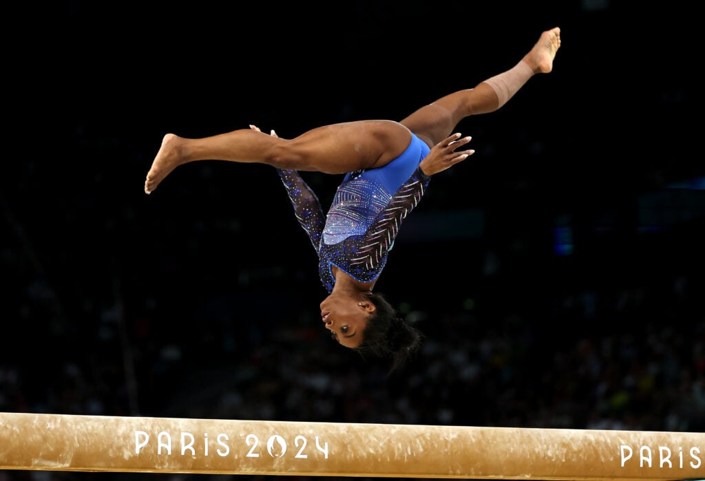 Simone Biles in the air