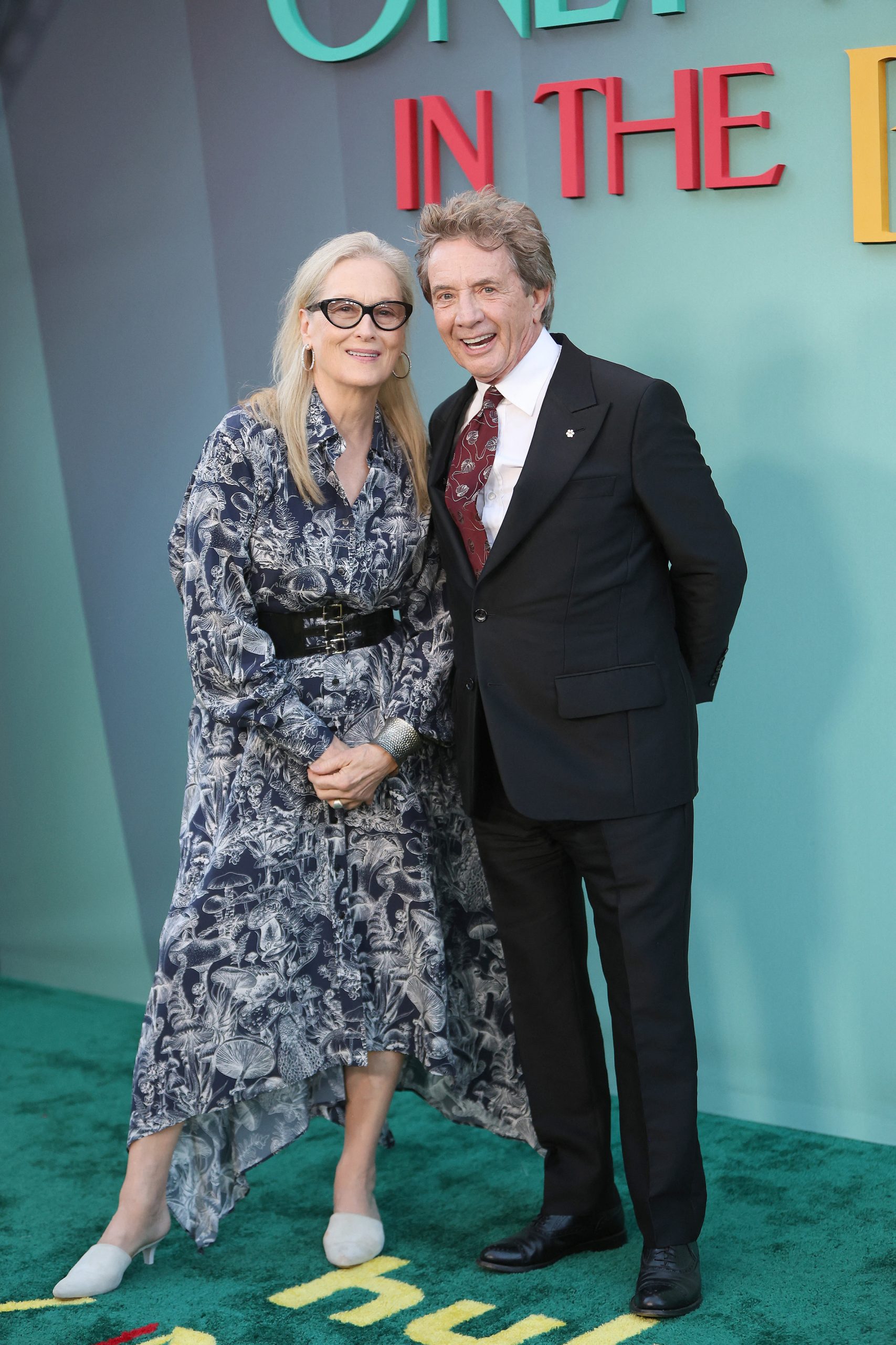 Meryl Streep and Martin Short at the Season 4 Premiere of Hulu’s Only Murders In The Building at Paramount Studios on August 22, 2024