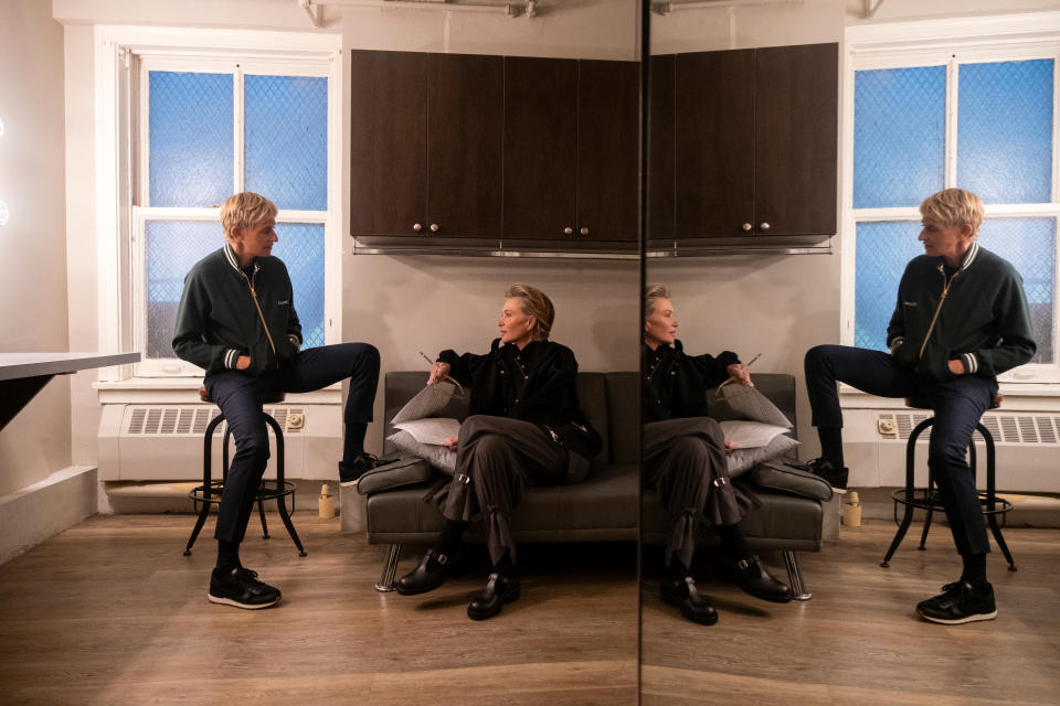 Ellen DeGeneres: For Your Approval. (L to R) Ellen DeGeneres, Portia de Rossi in Ellen DeGeneres: For Your Approval. Cr. Adam Rose/Netflix Â© 2024