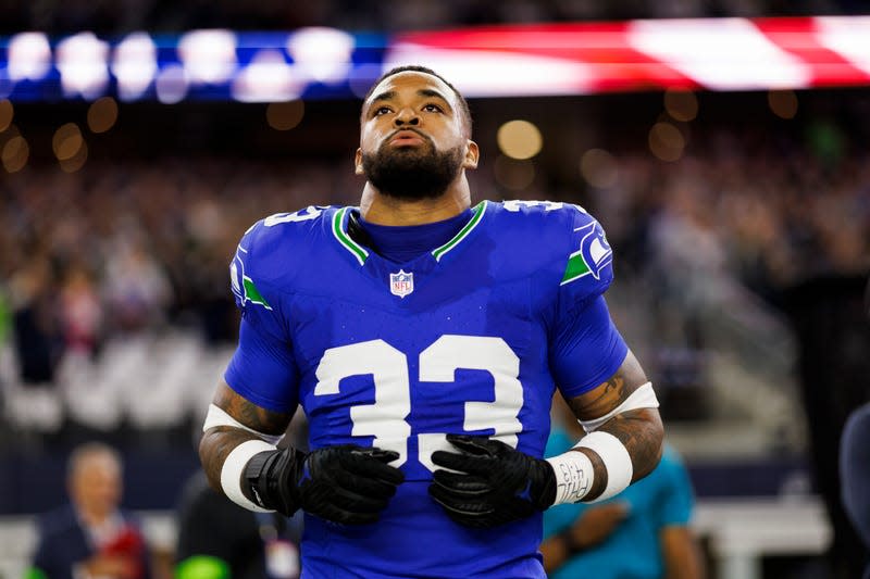 Jamal Adams #33 of the Seattle Seahawks looks on from the sideline before an NFL football game against the Dallas Cowboys at AT&T Stadium in Arlington, Texas. - Image: Ryan Kang (Getty Images)