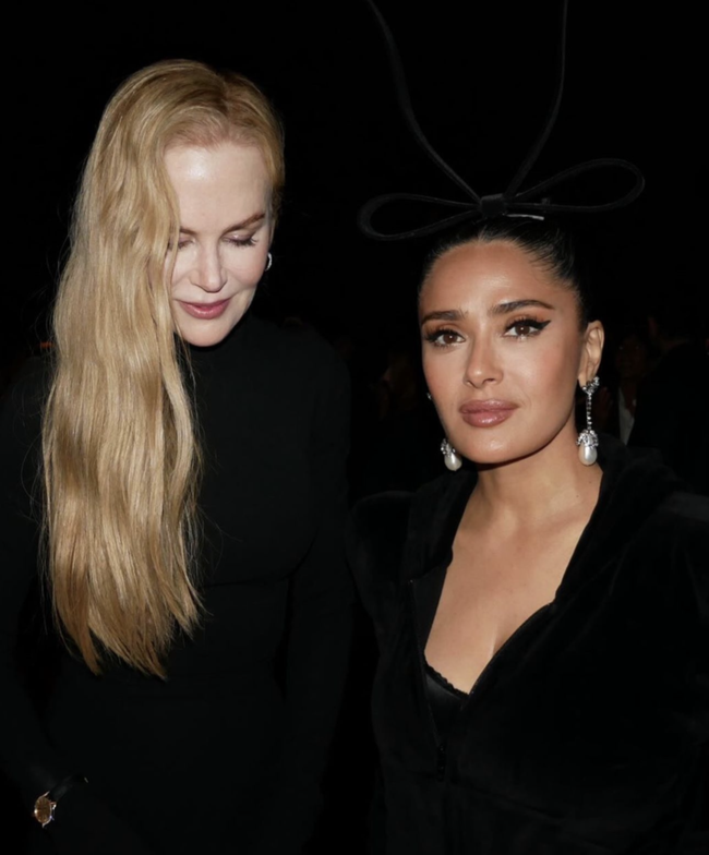 Hollywood stars Nicole Kidman and Salma Hayek.