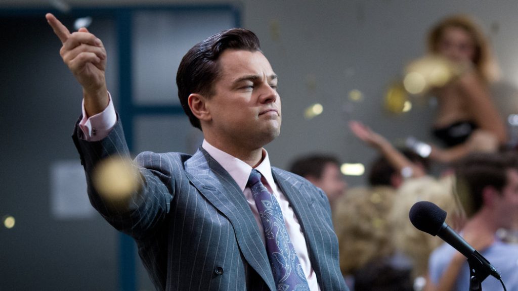 Leonardo DiCaprio in a still from The Wolf of Wall Street